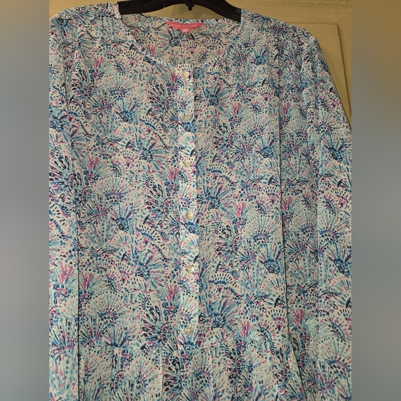 Simply Southern Confetti Semi Sheer Midi Long Sleeve Dress NWT - Picture 5 of 11